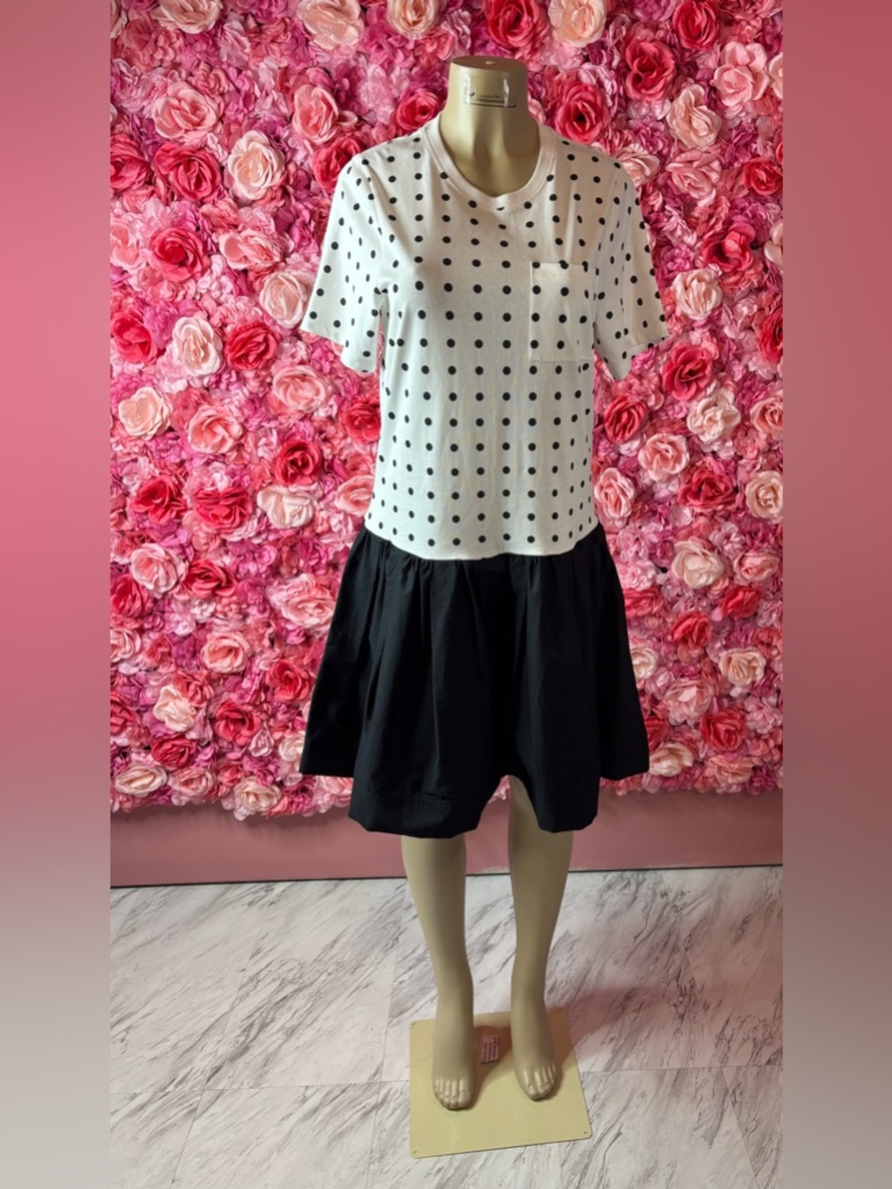 Bold Tanya Taylor Polka Dot Drop Waist Dress Size S